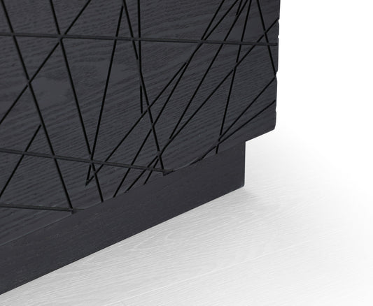Modrest Kenda - Modern Black Oak Square Coffee Table With Storage