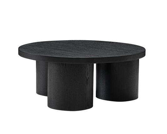 Modrest Babson - Modern Black Oak Round Coffee Table