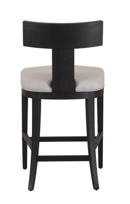 Modrest Fabien - Mid-Century Modern Beige Linen + Black Walnut Counter Chair