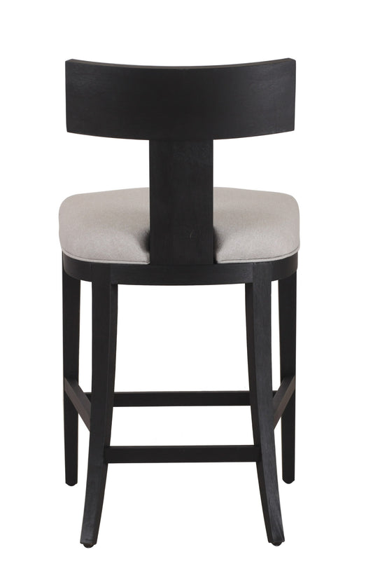 Modrest Fabien - Mid-Century Modern Beige Linen + Black Walnut Counter Chair