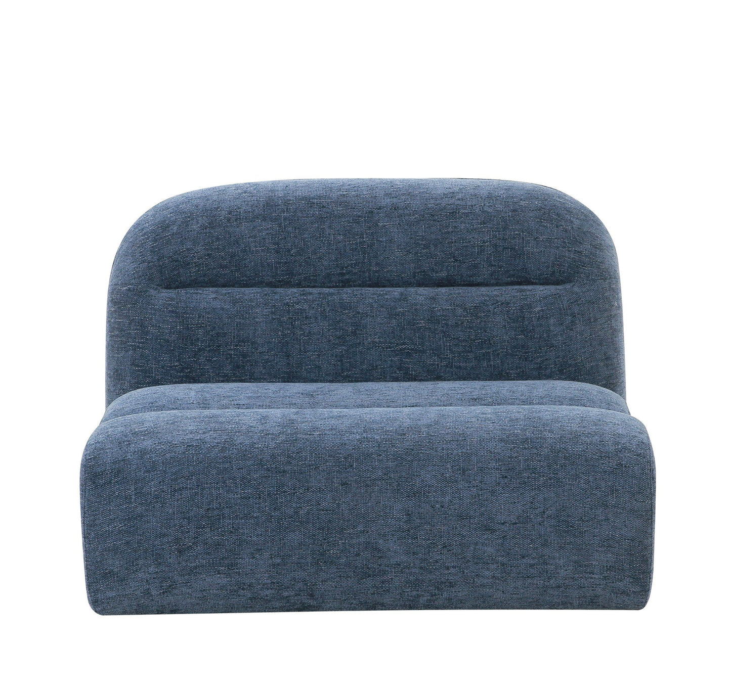 Divani Casa Forman - Modern Blue Fabric Modular Armless Sectional Seat