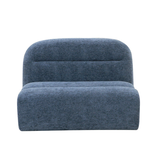 Divani Casa Forman - Modern Blue Fabric Modular Armless Sectional Seat