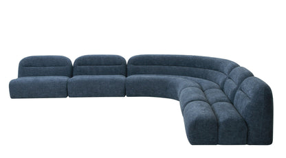 Divani Casa Forman - Modern Blue Fabric Modular Corner Sectional Seat