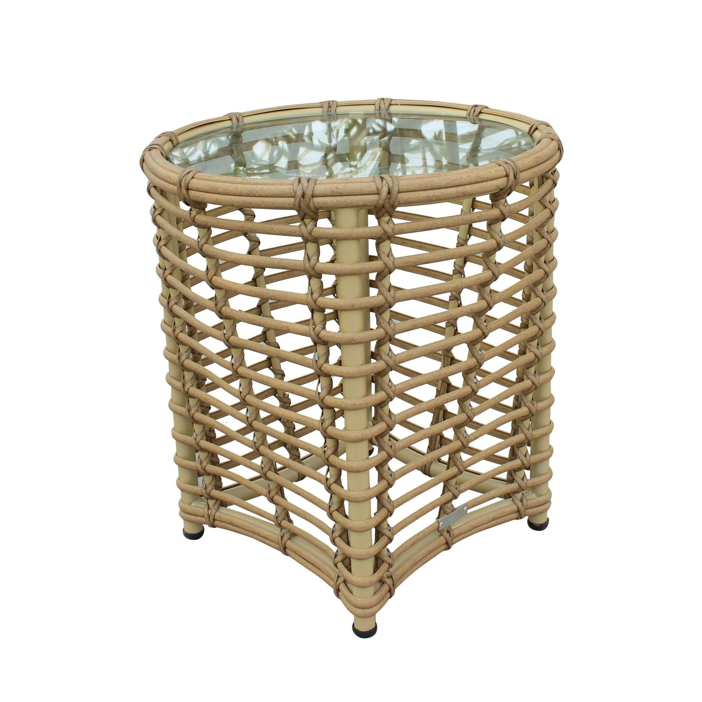 Renava Sandra - Outdoor Beige + Wicker Sofa Set With End Table