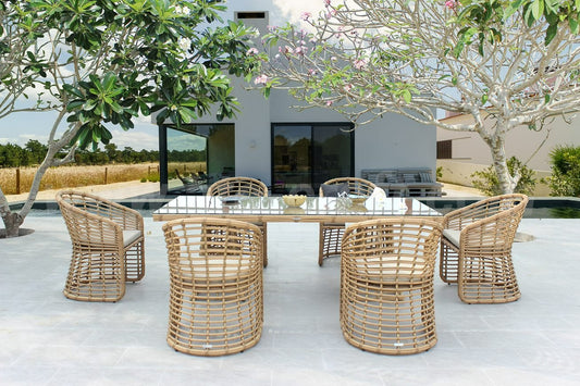 Renava Mina - Outdoor Bamboo Wicker Dining Set