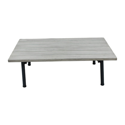 Renava Suntide - Outdoor Grey Fabric + Beige Rattan + Grey Acacia Sofa Set