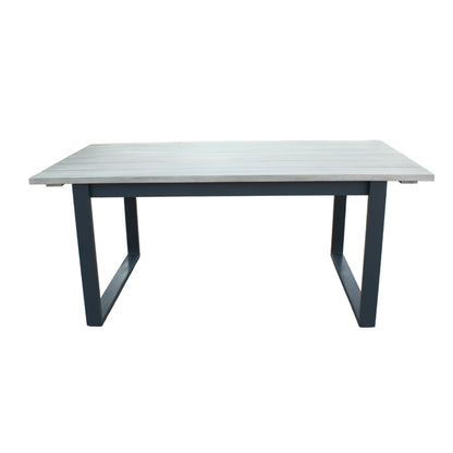 Renava Suntide - Outdoor Grey Fabric + Grey Acacia + Beige Rattan Dining Set