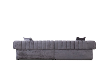 Divani Casa Moreno - Modern Grey Fabric 4-Seater Sofa