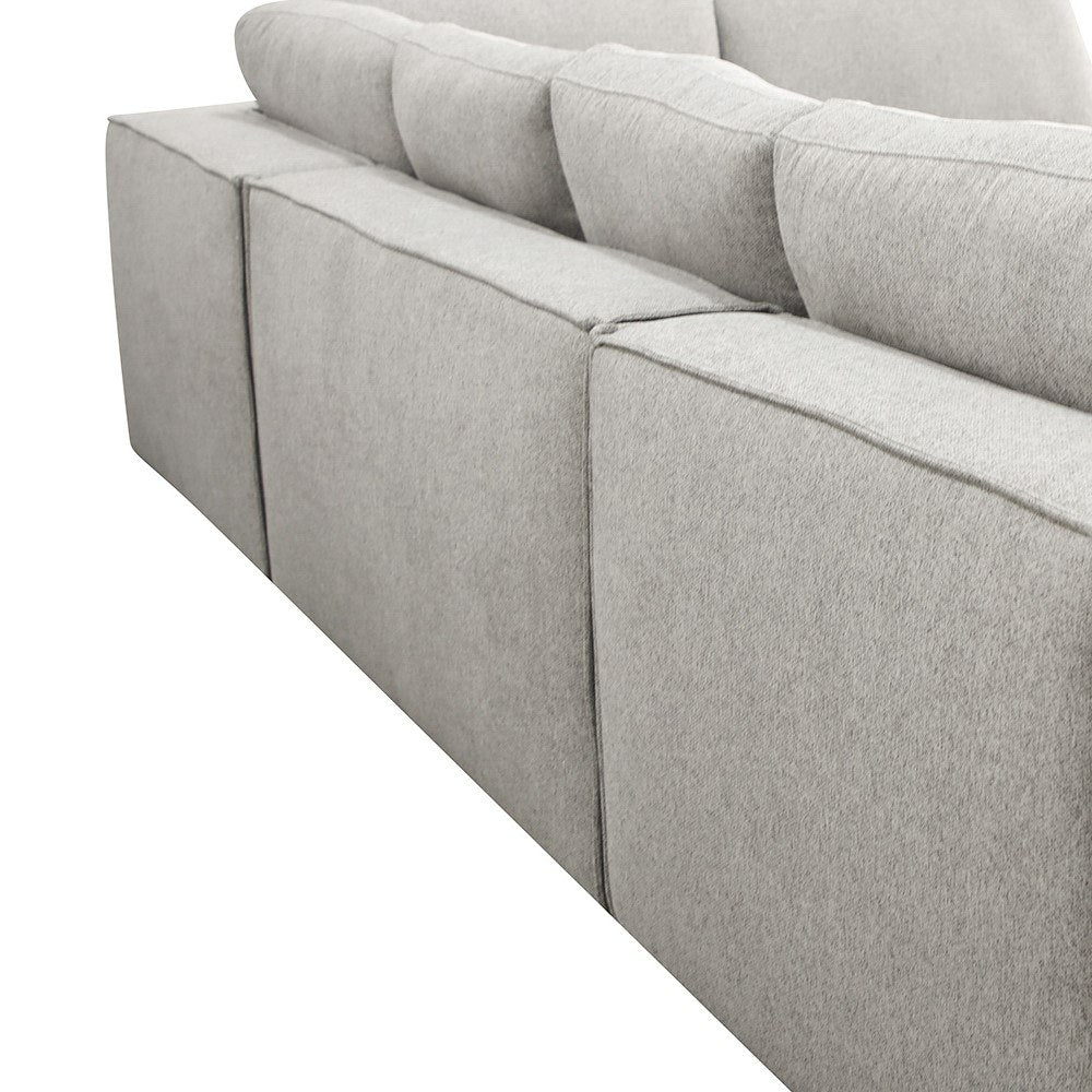 Divani Casa Lulu - Modern Light Grey Fabric Modular Sectional Sofa w/ Left Facing Chaise