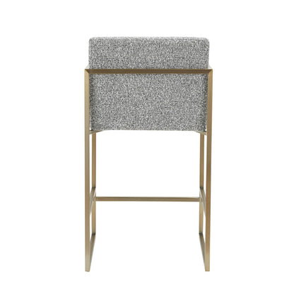 Modrest Suzanne - Modern Grey Fabric + Antique Brass Counter Chair