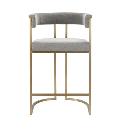 Modrest Byron - Modern Grey Fabric + Antique Brass Counter Chair