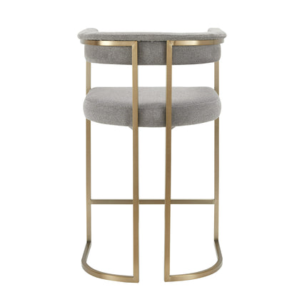 Modrest Byron - Modern Grey Fabric + Antique Brass Counter Chair