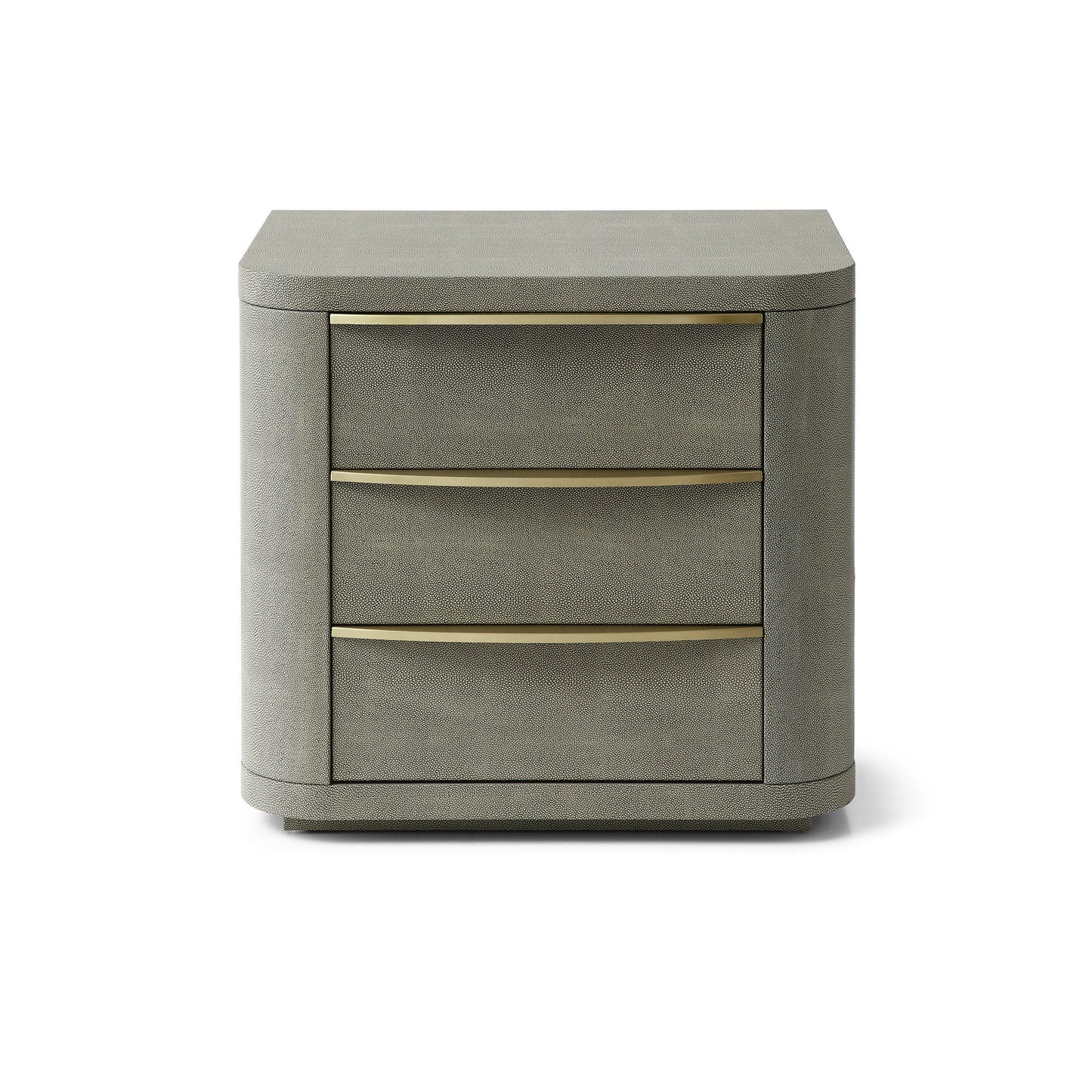 Modrest Lois - Modern Grey Leather & Beige Shagreen Bedroom Set