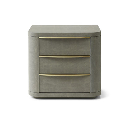Modrest Lois - Modern Grey Leather & Beige Shagreen Bedroom Set