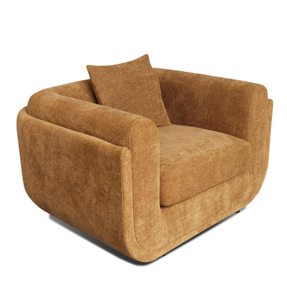 Divani Casa Tiene - Modern Orange Fabric Chair