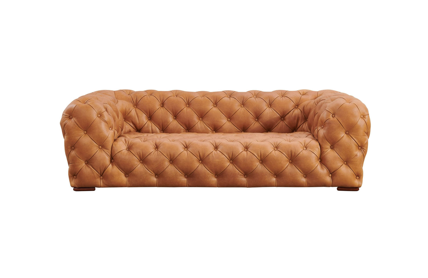 Divani Casa Dexter - Transitional Camel Full Italian Leather Sofa