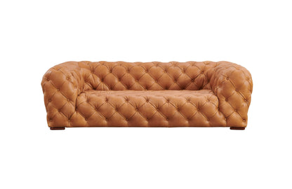 Divani Casa Dexter - Transitional Camel Full Italian Leather Sofa