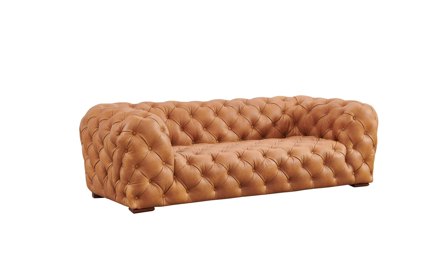 Divani Casa Dexter - Transitional Camel Full Italian Leather Sofa