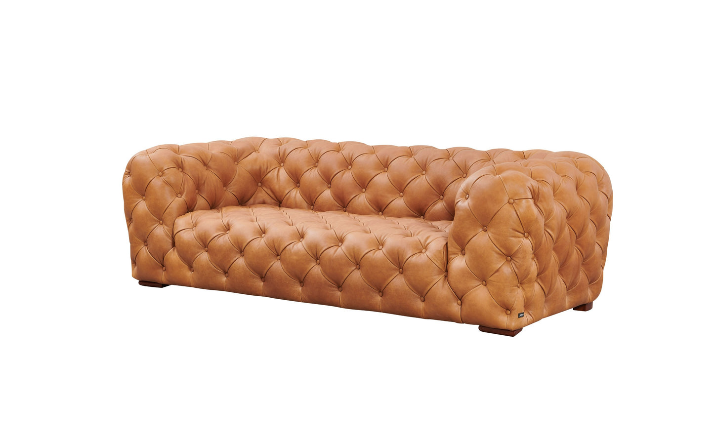 Divani Casa Dexter - Transitional Camel Full Italian Leather Sofa