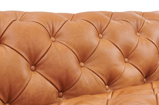 Divani Casa Dexter - Transitional Camel Full Italian Leather Sofa