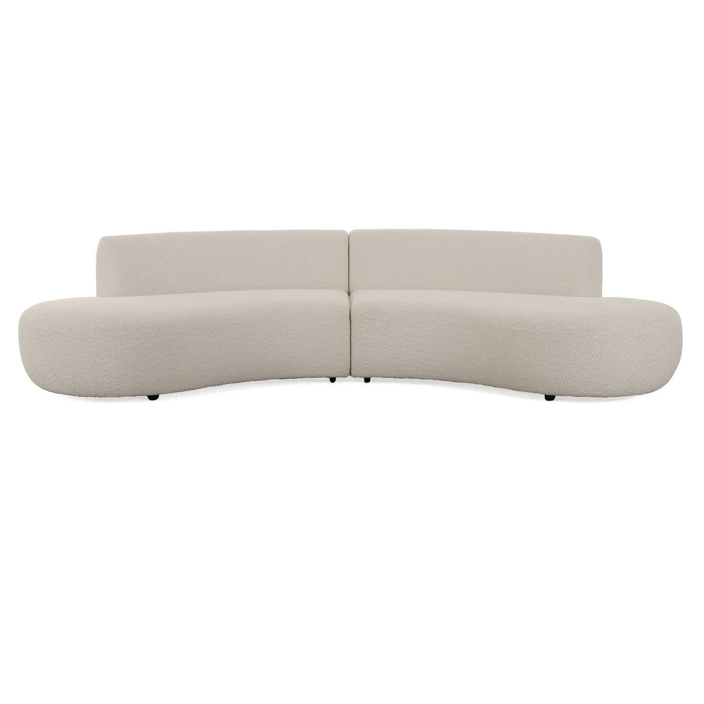 Divani Casa Weldon - Modern Off-White Fabric Curved Sectional