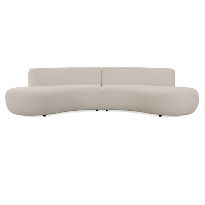 Divani Casa Weldon - Modern Off-White Fabric Curved Sectional