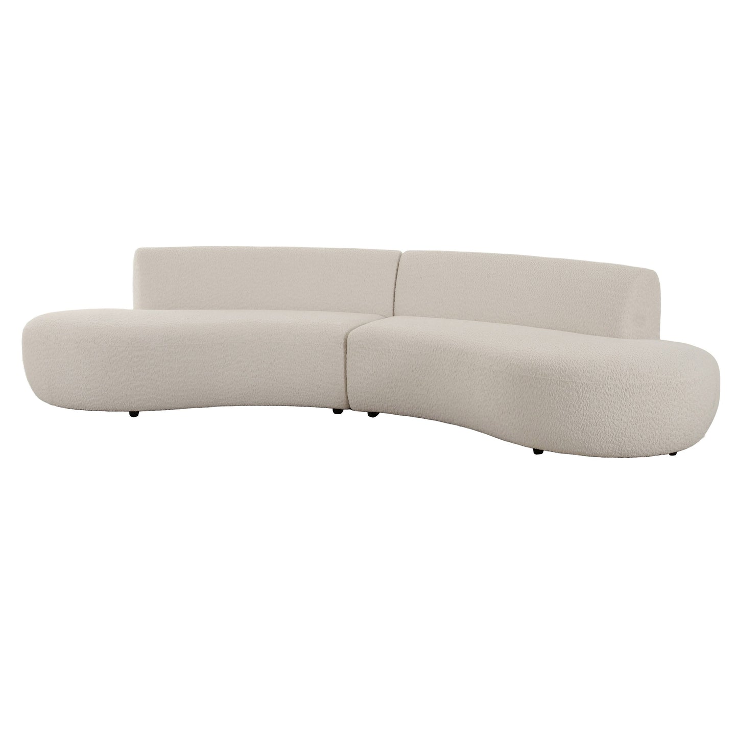 Divani Casa Weldon - Modern Off-White Fabric Curved Sectional