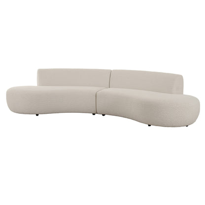 Divani Casa Weldon - Modern Off-White Fabric Curved Sectional