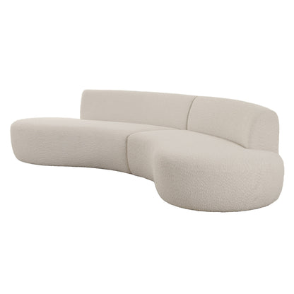 Divani Casa Weldon - Modern Off-White Fabric Curved Sectional