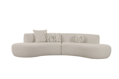 Divani Casa Weldon - Modern Off-White Fabric Curved Sectional