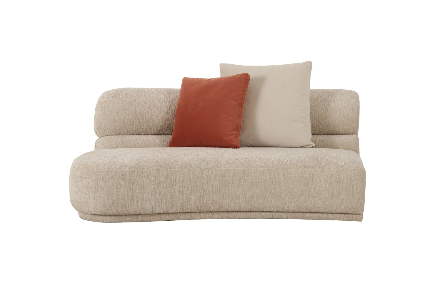 Divani Casa Knight - Modern Beige Fabric Curved Sectional