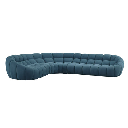 Divani Casa Yolonda - Dark Teal Fabric Sectional Sofa