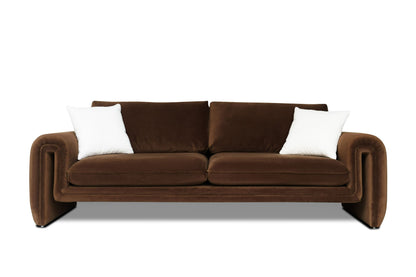 Divani Casa Bentley - Modern Brown Velvet Sofa Set