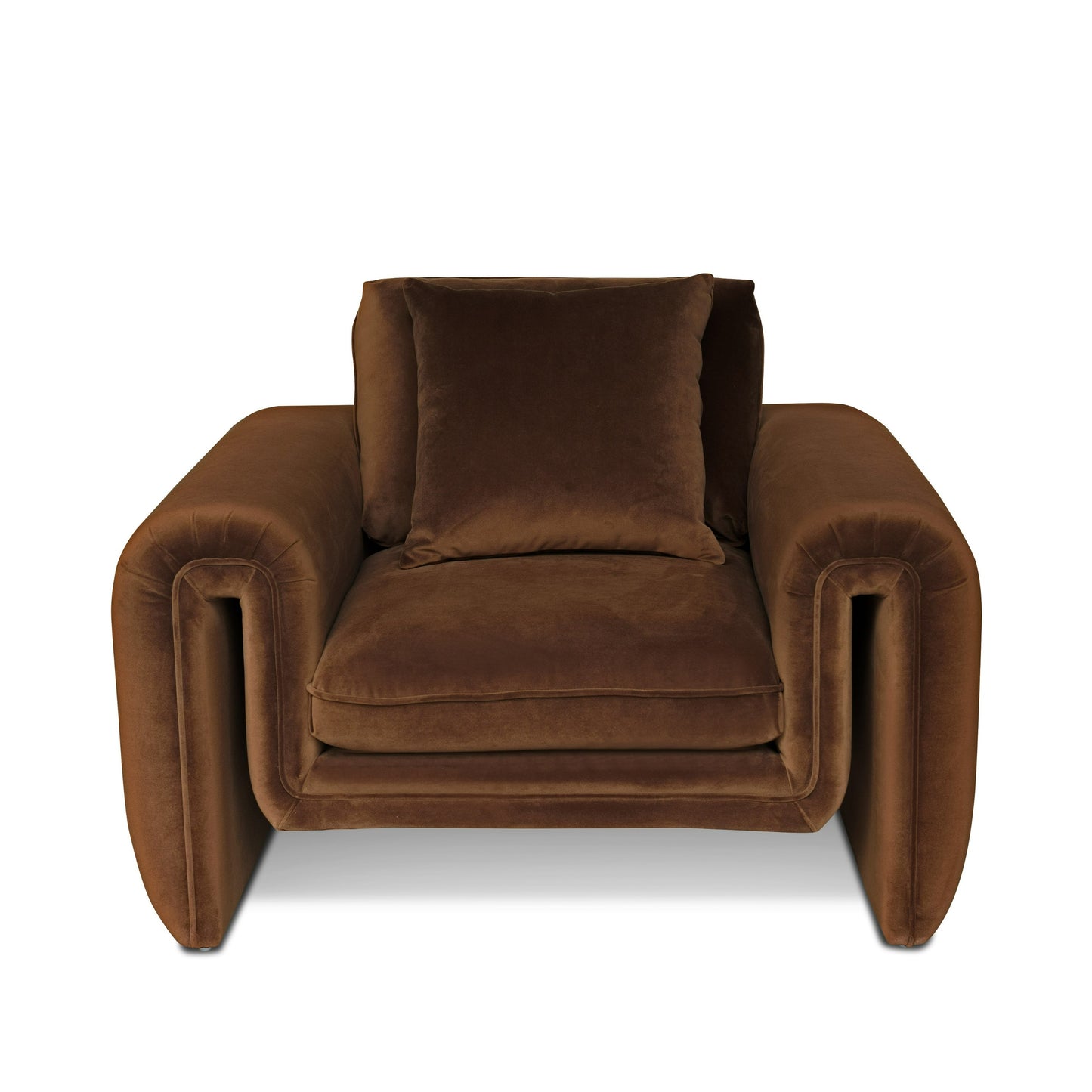 Divani Casa Bentley - Modern Brown Velvet Sofa Set