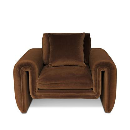 Divani Casa Bentley - Modern Brown Velvet Sofa Set