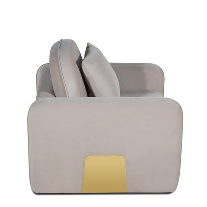 Divani Casa Gaston - Modern Taupe Velvet Chair