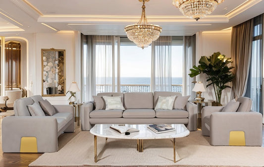 Divani Casa Gaston - Modern Taupe Velvet Chair