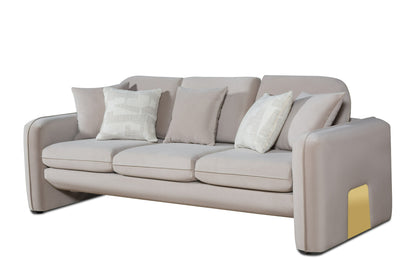 Divani Casa Gaston - Modern Taupe Velvet Sofa Set