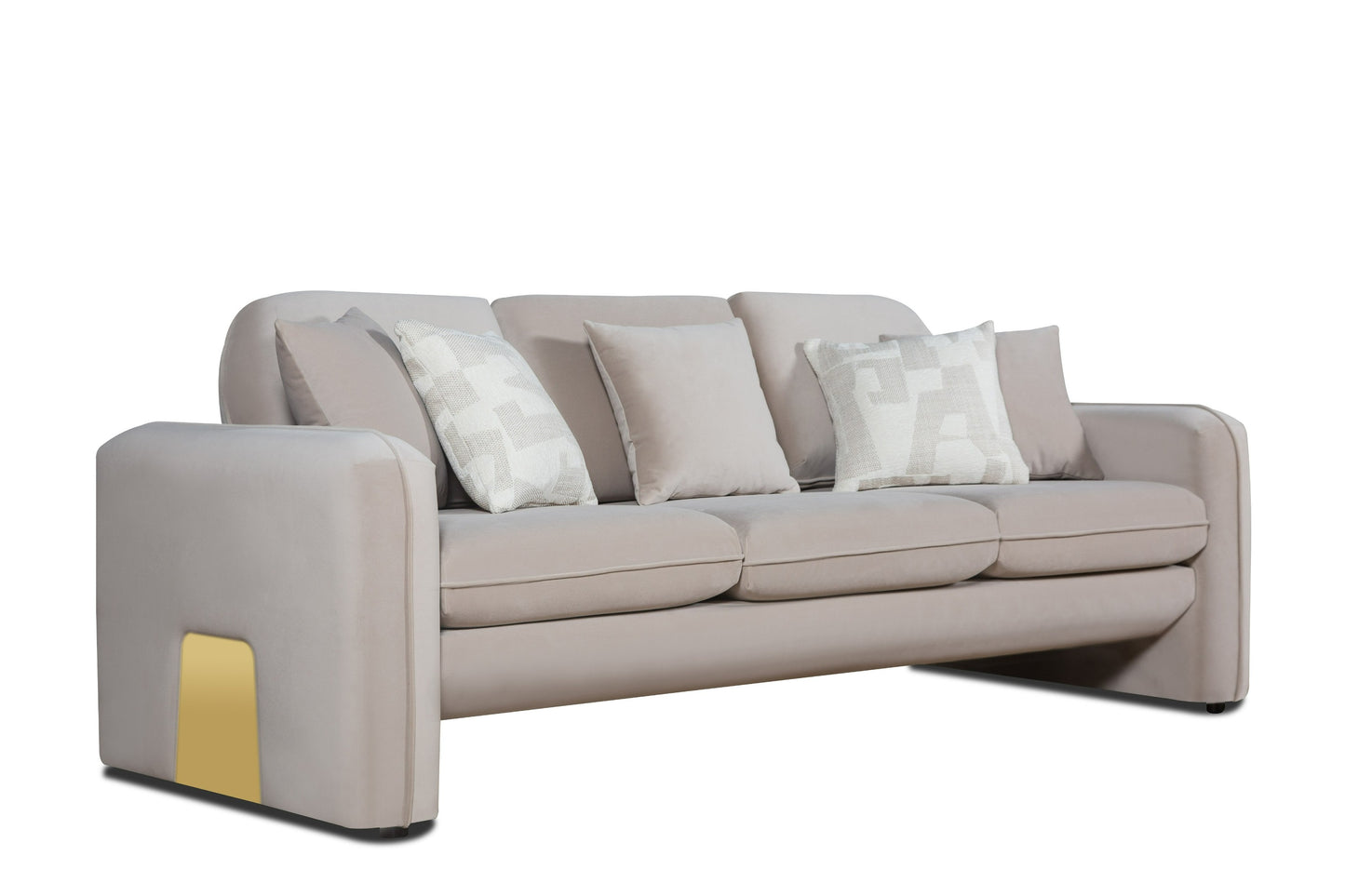 Divani Casa Gaston - Modern Taupe Velvet Sofa Set