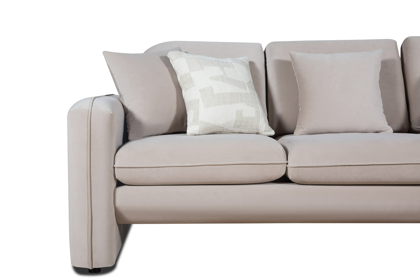 Divani Casa Gaston - Modern Taupe Velvet Sofa Set