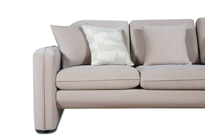 Divani Casa Gaston - Modern Taupe Velvet Sofa
