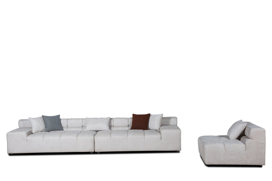 Divani Casa Rhonda - Modern Beige Fabric Modular Sectional Sofa