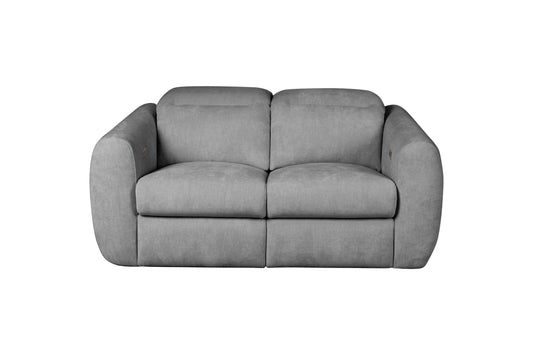 Divani Casa Brevig - Modern Grey Fabric Sofa w/ 2 Recliners