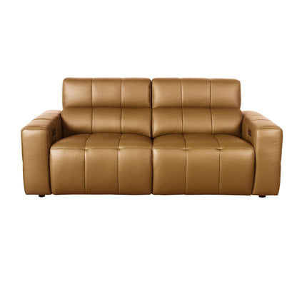 Divani Casa Chevak - Modern Brown Leather Sofa w/ 2 Recliners
