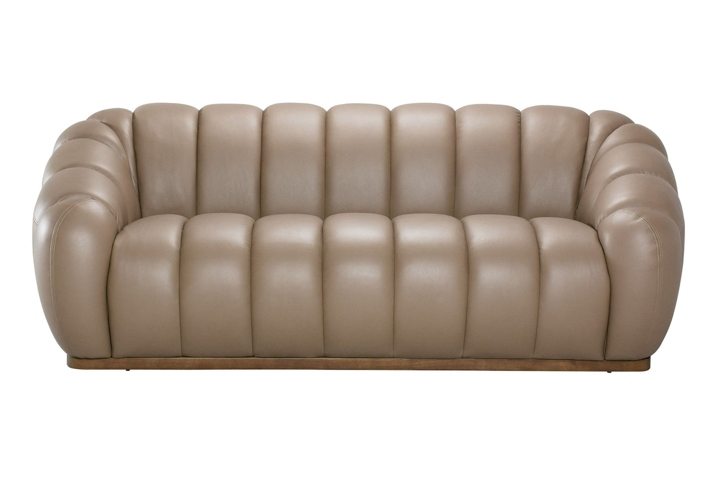 Divani Casa Ekwok - Modern Tan Leather Sofa