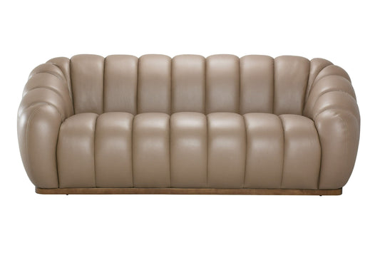 Divani Casa Ekwok - Modern Tan Leather Sofa