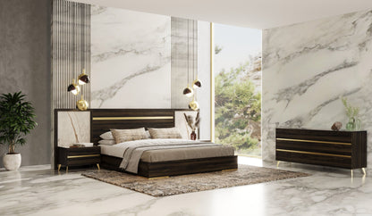 Nova Domus Velondra - Modern Eucalypto + Marble 4-Piece Bedroom Set