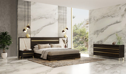 Nova Domus Velondra - Modern Eucalypto + Marble 4-Piece Bedroom Set