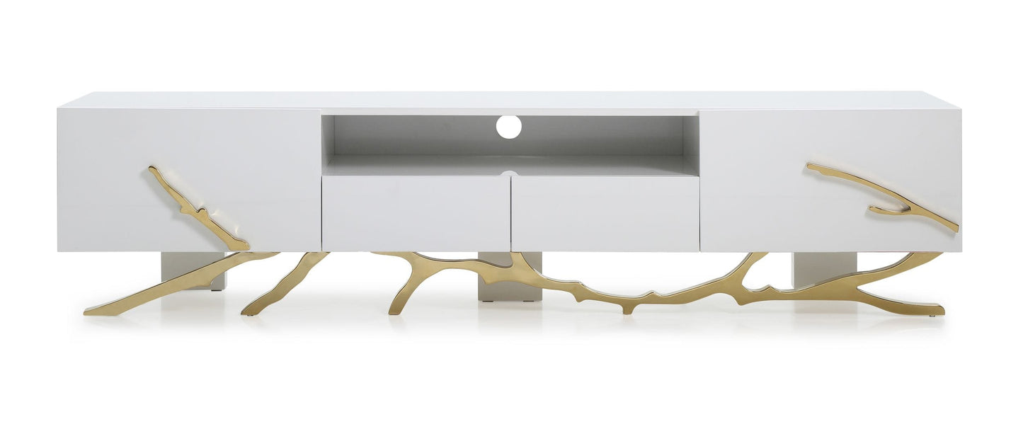 Modrest Legend Modern White & Gold 79" TV Stand