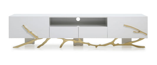 Modrest Legend Modern White & Gold 79" TV Stand